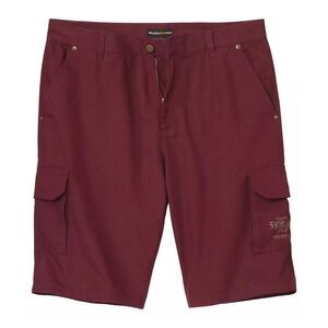 Atlas For Men Mens Microcanvas Cargo Shorts / Burgundy